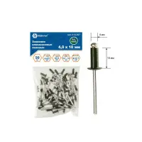 Заклепки алюминиевые 4,0х10 мм, зеленые RAL 6005 (50 шт.) пакет, КОБАЛЬТ