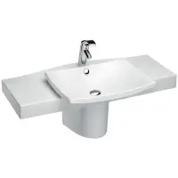 Раковина JACOB DELAFON ESCALE полувстроенный со столешницей, с хром.заглушкой, 1 отв. /100x36/52/ (бел)