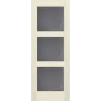 Дверь ОКА "Турин" стекло графит слоновая кость 80 (браш массив сосны)