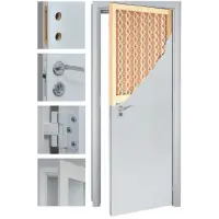Дверь OLOVI Финка белая крашенная с четвертью, глухая М10 (945х2050, коробка лам 2,5шт, замок ШЛОСС 2014, 2 петли)