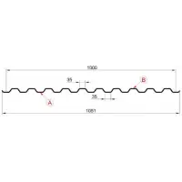 Профнастил "Металлпрофиль" С-21(Тип), 0.5 мм Ecosteel ** 1.051 * м2