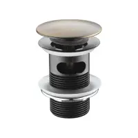 Клапан донный WasserKRAFT Push-up A046 с переливом, латунь, светлая бронза