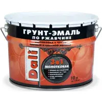 Грунт-эмаль по ржавчине с молотковым эффектом 3 в 1 DALI серебристая 10л