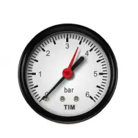 Манометр TIM аксиальный 6 бар, резьба 1/4" наружная