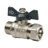 Кран шаровой для МП труб M 1/2x20 B штуцер-цанга бабочка AQualink