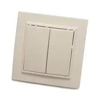Выключатель двухклавишный СП 220V, 10А, слоновая кость (PSW10-9004-02) Эрна STEKKER*