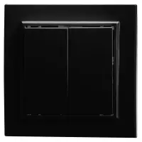 Выключатель двухклавишный СП 220V, 10А, черный (PSW10-9004-03) Эрна STEKKER