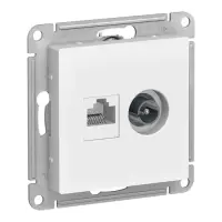 Механизм розетки компьютерной +TV 2-м AtlasDesign RJ45 кат.5E + TV бел. Systeme Electric ATN000189