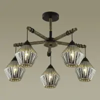 Люстра 4564/5C COUNTY LN21 черный, дерево E27 5*60W 220V JUSTINE*