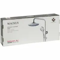 Система душевая MAGNUS с тропическим душем и двумя круглыми лейками, чёрный, арт.8775