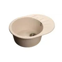 Мойка композитная GRANFEST Rondo 580х450 Белый круглая с мини-крылом