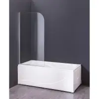 Шторка для ванны GROSSMAN GR-100 140*80см, алюминиевый профиль, стекло ПРОЗРАЧНОЕ 6мм
