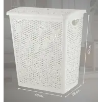 Корзина для белья Keeplex Fiori со съемной крышкой 35л 40,3х28х47см белое облако