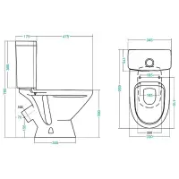 Унитаз-компакт SANTEK ЛИГА косой выпуск, 3/6, двухрежимный сиденье полипропилен