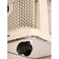 Комод Keeplex Ajur с корзинами на колесиках трехсекционный компакт 37х30х56,3см бежевый топаз