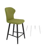 Стул полубарный Марио (ткань Т174-киви), каркас 1Bh 600 (белый)