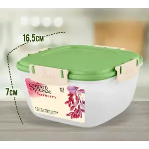Контейнер для продуктов Sugar&Spice Барбарис герметичный 0,7л квадратный фисташка
