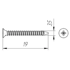 Саморезы пот/г по металлу (мелкая резьба) 3,5x19 оксид (уп 1000шт) ведро №3