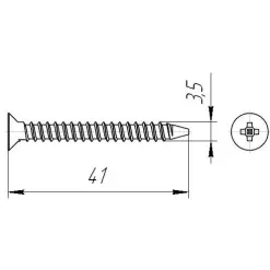 Саморезы пот/г по металлу (мелкая резьба) 3,5x41 оксид (уп 500шт) ведро №3