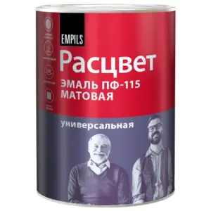 Эмаль ПФ-115 белая матовая 0,9 кг Расцвет универсальная 0043,2306