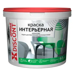 Краска ВД ОРЕОЛ ДИСКОНТ интерьерная белая матовая 6,5 кг 6533