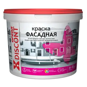 Краска ВД фасадная атмосферостойкая белая матовая ОРЕОЛ ДИСКОНТ 25 кг
