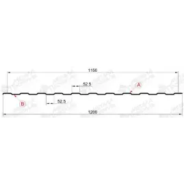 Профнастил "Металлпрофиль" С-8(Тип), 0.7 мм, PE, RAL ** 1.2 * м2