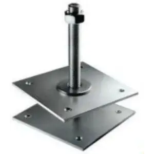 Анкер (Лифт) строительный регулировочный по высоте 150x150x6,0 мм со шпилькой М20 Н=200мм, оцинкованный