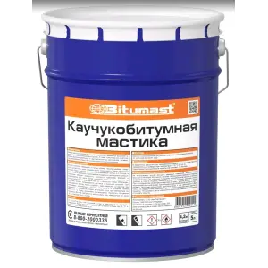 Мастика BITUMAST каучуко-битумная, 5л.РАСХОД от 0.5 кг/м.кв