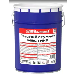 Мастика BITUMAST резино-битумная 5л. РАСХОД от 0,5кг/м.кв.