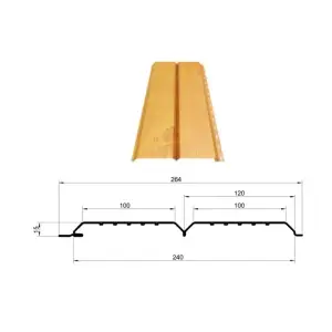 М/Сайдинг МП PE RAL **, L брус, толщина 0.45 мм, размер 0,264*м2