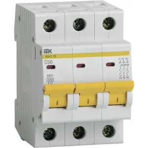 Выключатель автоматический 3п BA47-29 50A 4.5kA х-ка С IEK MVA20-3-050-C