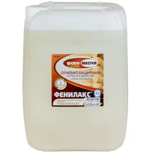 Огнебиозащита Wood Master Фенилакс 25 кг 1-2 гр. огнезащиты (золотисто-коричневый цвет) всесезонная (до -15°С)
