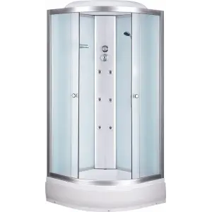 Кабина душевая NIAGARA 900х900х2150, низкий поддон, ГИДРОМАССАЖ, стекло МАТОВОЕ, арт. NG3301-14G