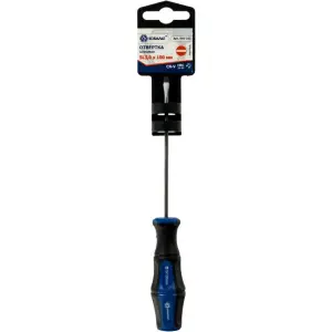 Отвёртка плоская SL, 3,0 х 100 мм, КОБАЛЬТ, Ultra Grip, CR-V, двухкомпонентная рукоятка, подвес