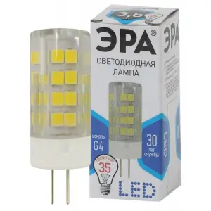 Лампа светодиодная 3,5Вт G4 220В 4000K 280Лм (белый) ЭРА JC-3,5w-220V-corn ceramics-840-G4