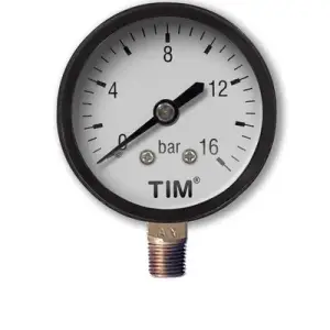 Манометр TIM радиальный 16 бар, резьба 1/4" наружная