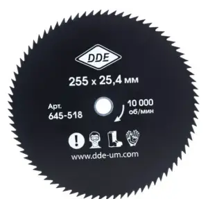 Диск для триммера DDE WOOD CUT 80 зубьев, 255 х 25,4 мм (толщина = 1,4 мм)