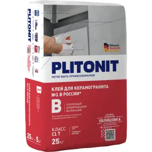 Клей плиточный PLITONIT B усиленный арм.волокнами 25 кг