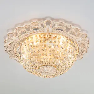 Люстра 3298/5 белый с золотом / прозрачный хрусталь*