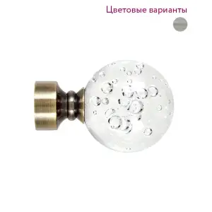 Наконечник "Галактика" d25мм серебро-матовое