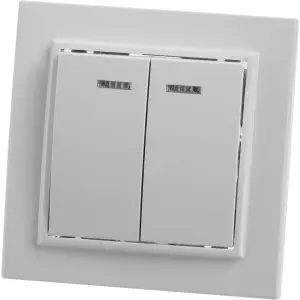 Выключатель двухклавишный СП 220V, 10А, c индикатором, белый (PSW10-9002-01) ЭРНА STEKKER