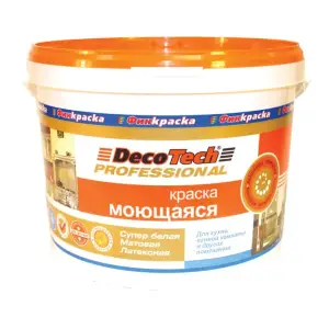Краска ВД интерьерная моющаяся матовая латексная DecoTech 2,7л База С