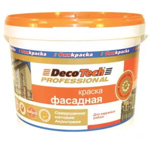 Краска ВД фасадная матовая акриловая DecoTech 9л База С