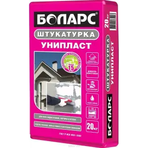 Штукатурка цементно-известковая БОЛАРС УНИПЛАСТ машинного и ручного нанесения 20 кг