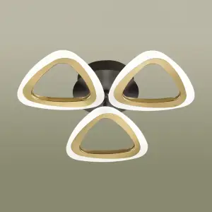 Люстра потолочная 4571/42CL LEDIO LN21 черный, золотой LED 2670Лм 42W 3000-6000K 220V RHEA*