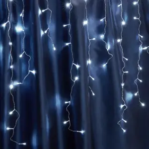 Гирлянда - бахрома электрическая, 240 LED белый, 5,3 м + 3м прозрачный шнур, CL23 Feron
