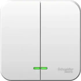 Выключатель 2-кл. ОП Blanca 10А IP20 (сх. 5) 250В с подсветкой с изолир. пластиной бел. Systeme Electric BLNVA105111 SE