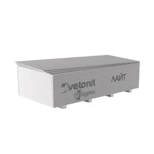 Гипсокартон ГКЛ Vetonit (Gyproc) Лайт ГСП-А-УК обычный 2700*1200*9,5 мм