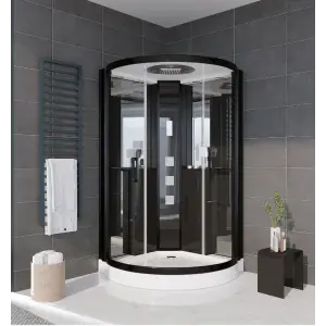Кабина душевая GROSSMAN 1200х1200x2150, профиль черный стекло прозрачное, арт. GR242